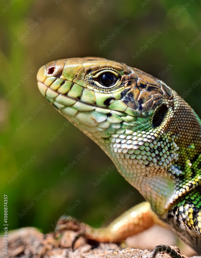 Naklejka premium common wall lizard scient. name Podarcis muralis reptile animal,
