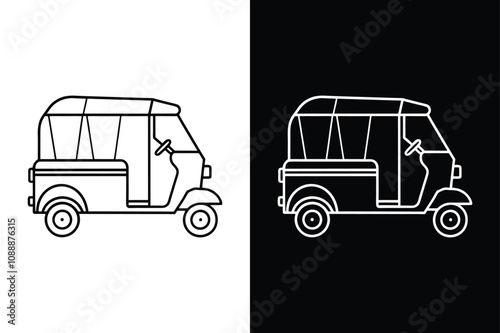 Tuk Tuk icon isolated vector icon illustration on white background.