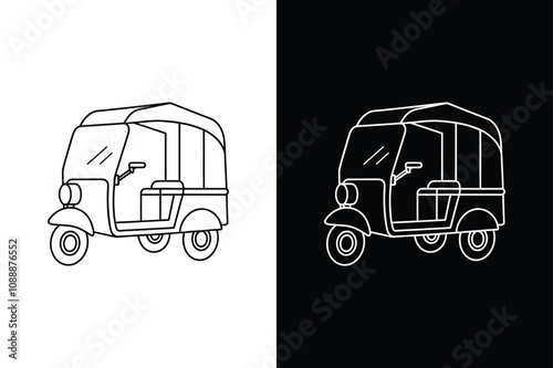 Tuk Tuk icon isolated vector icon illustration on white background.
