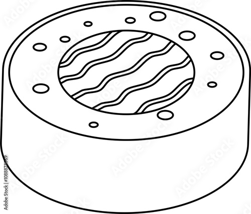 Japanese food sushi outline.  Asian food outline. Sushi  hand drawn outline sketch.  Japanese food outline.