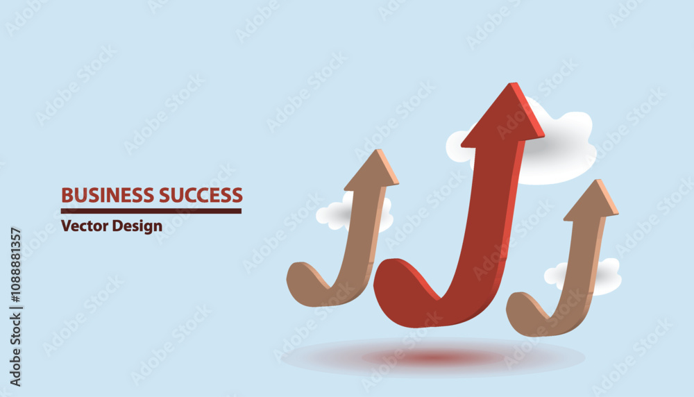 Business Arrow Target Direction - 3D Concept to Success. Realistic 3d design of Way to Success Cover Poster, Presentations vector illustration design background Business Arrow Target Direction - 3D Concept to Success. Realistic 3d design of Way to Success Cover Poster, Presentations vector illustration design background