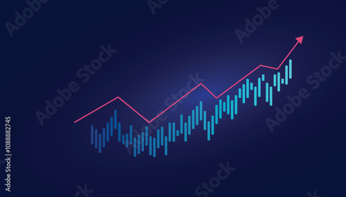 Stock market investment trading graph in graphic concept suitable for financial investment or Economic trends business vector illustration design background
