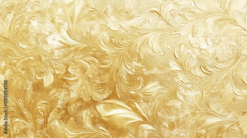 Detailed gold swirls with soft luminous reflections and realistic textures, creating a sophisticated look.