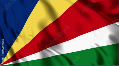 Seychelles waving flag, Seychelles 3D flag, Flag of Seychelles waving Animation, Seychelles waving flag 4K Footage