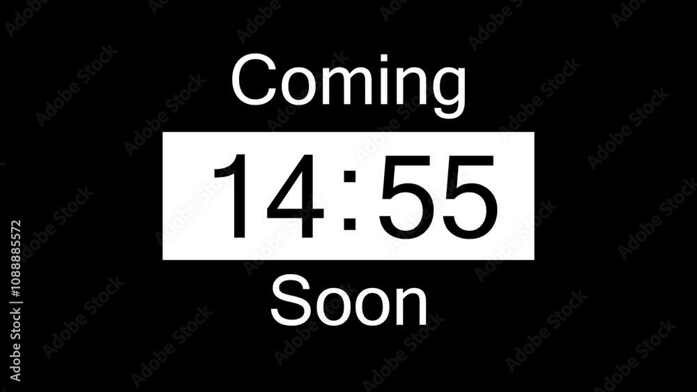 15 min timer countdown animation text coming soon white label sign 