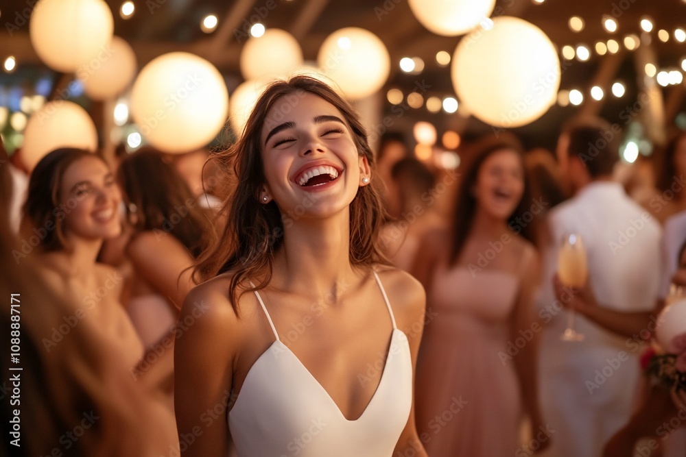 A joyful celebration with people dancing and enjoying a festive atmosphere. A joyful celebration with people dancing and enjoying a festive atmosphere.