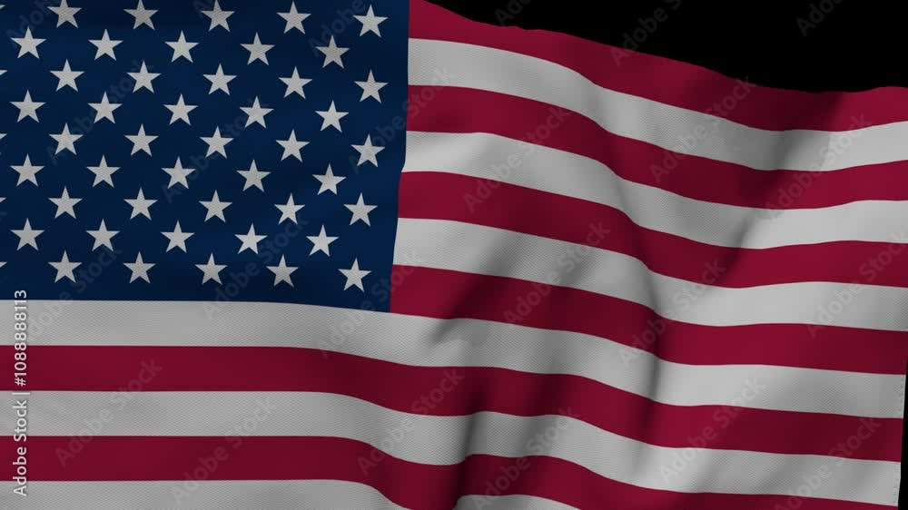 America US Flag Waving Loop - Patriotic Animation America US Flag Waving Loop - Patriotic Animation
