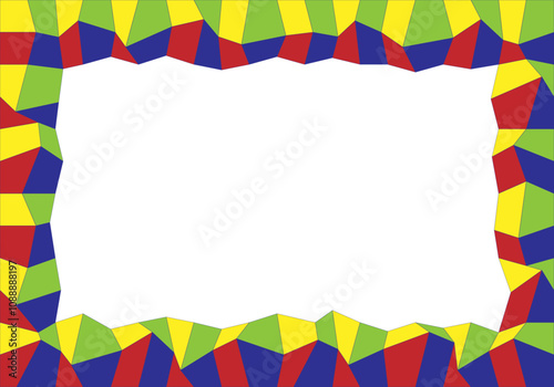 Marco de 4 colores en cuadrados deformados
