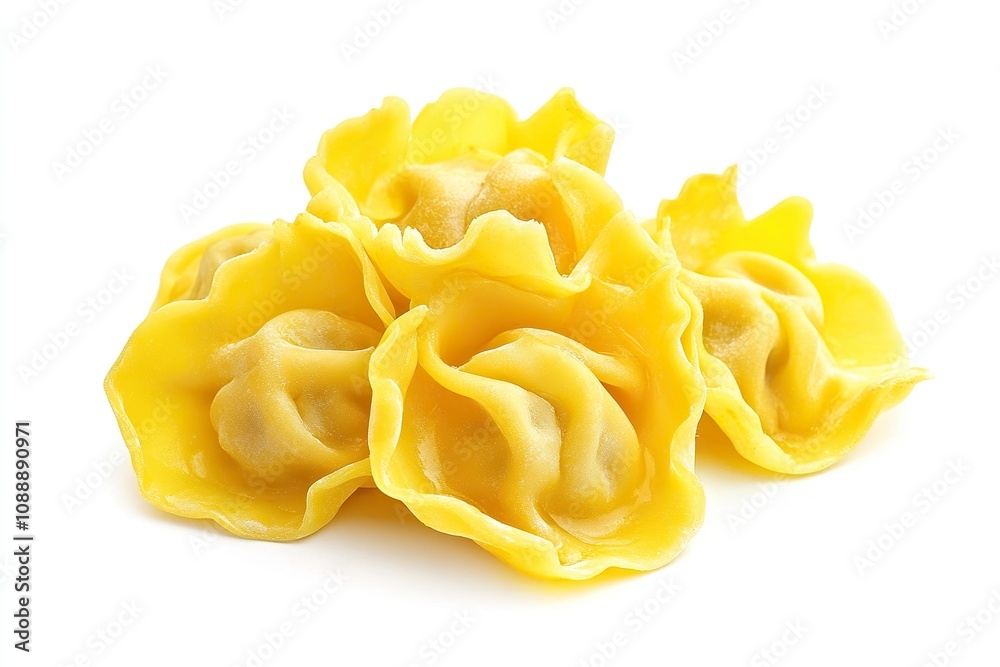 Ravioli Siu Mai on white background