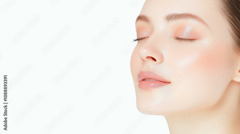 A serene woman enjoying a peaceful moment with closed eyes, radiating tranquility and natural beauty. A serene woman enjoying a peaceful moment with closed eyes, radiating tranquility and natural beauty.