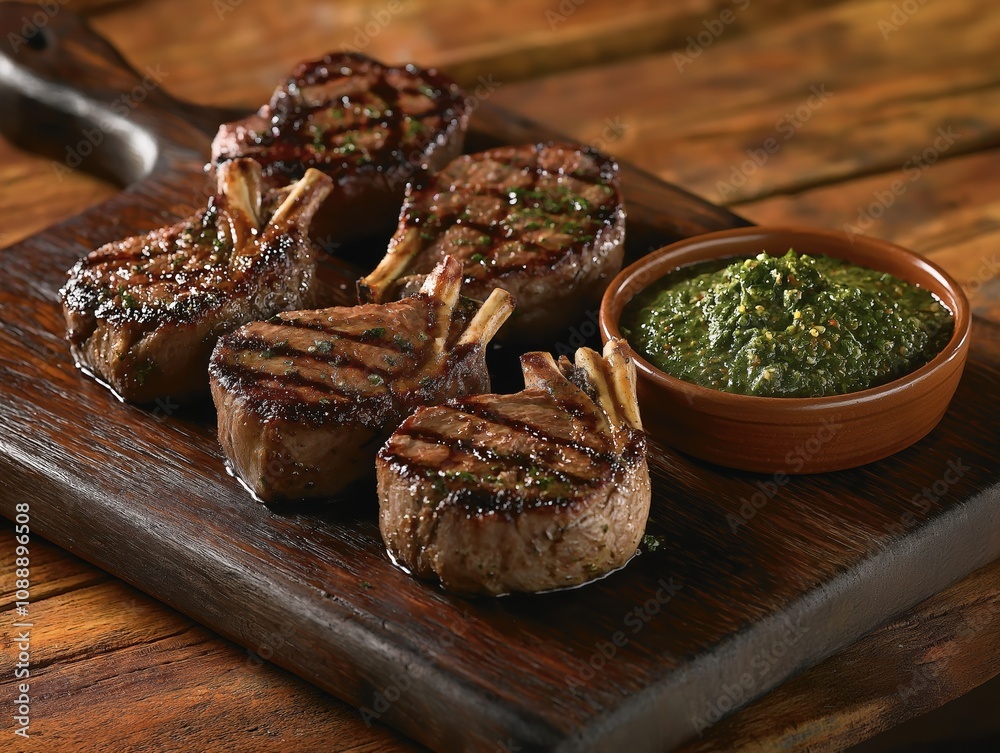 Grilled lamb chops dinner rustic kitchen food photography cozy atmosphere gourmet cuisine Grilled lamb chops dinner rustic kitchen food photography cozy atmosphere gourmet cuisine