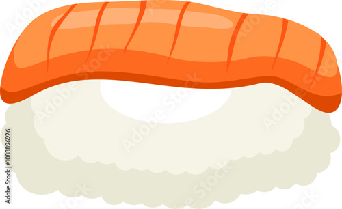 Sushi nigiri with salmon.  Sake Smoked Salmon Sushi. Sushi with salmon and rice.  Japanese asian food.  sushi japanese food.