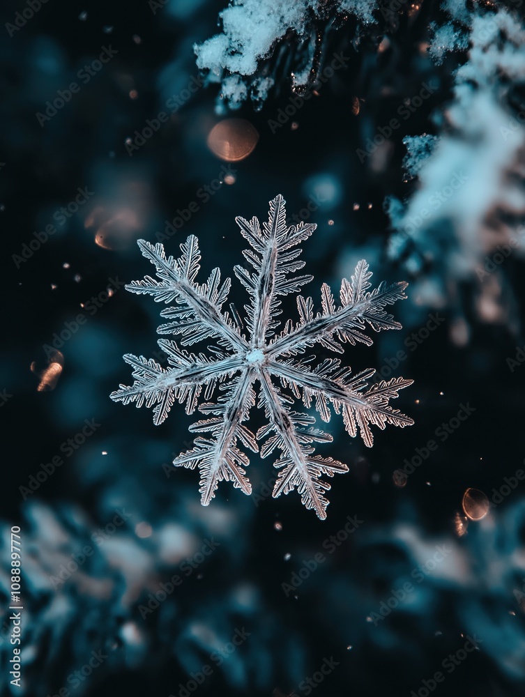 Snowflake macro photography winter wonderland nature close-up beauty