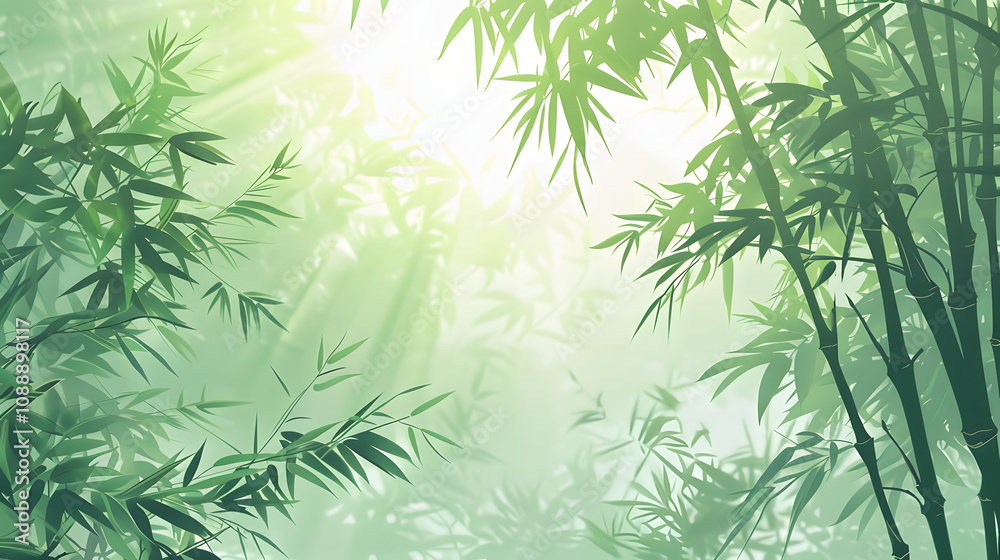 aesthetic bamboo forest with sunlight serene nature landscape with a white accent, simple style, png aesthetic bamboo forest with sunlight serene nature landscape with a white accent, simple style, png