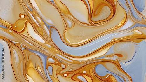 Golden yellow oil bubbles texture. Background for banner, backdrop or texture for 3D mapping
