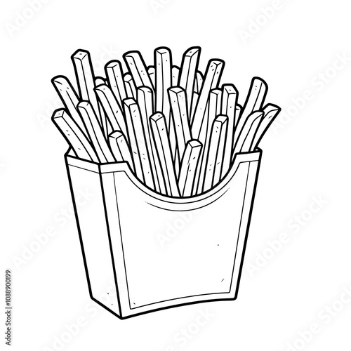 Hand drawn French Fries - A Crispy, Golden, and Unhealthy Delight