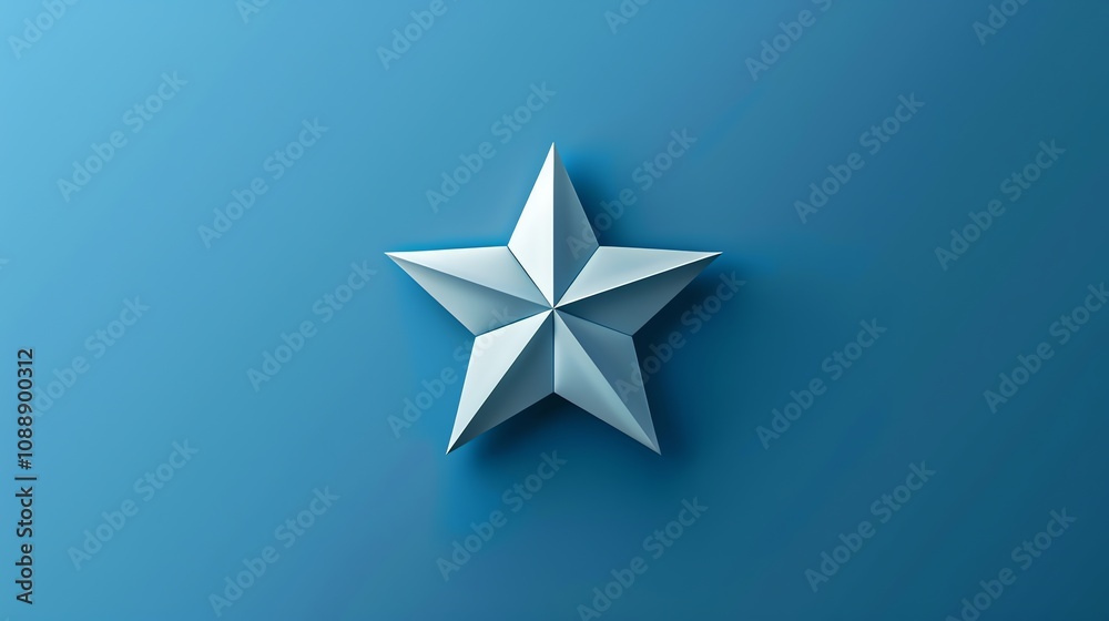 Obraz premium A white star on a blue background.