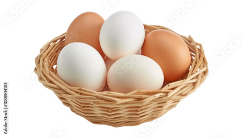 Wallpaper Mural eggs in a basket isolated on transparent background cutout Torontodigital.ca