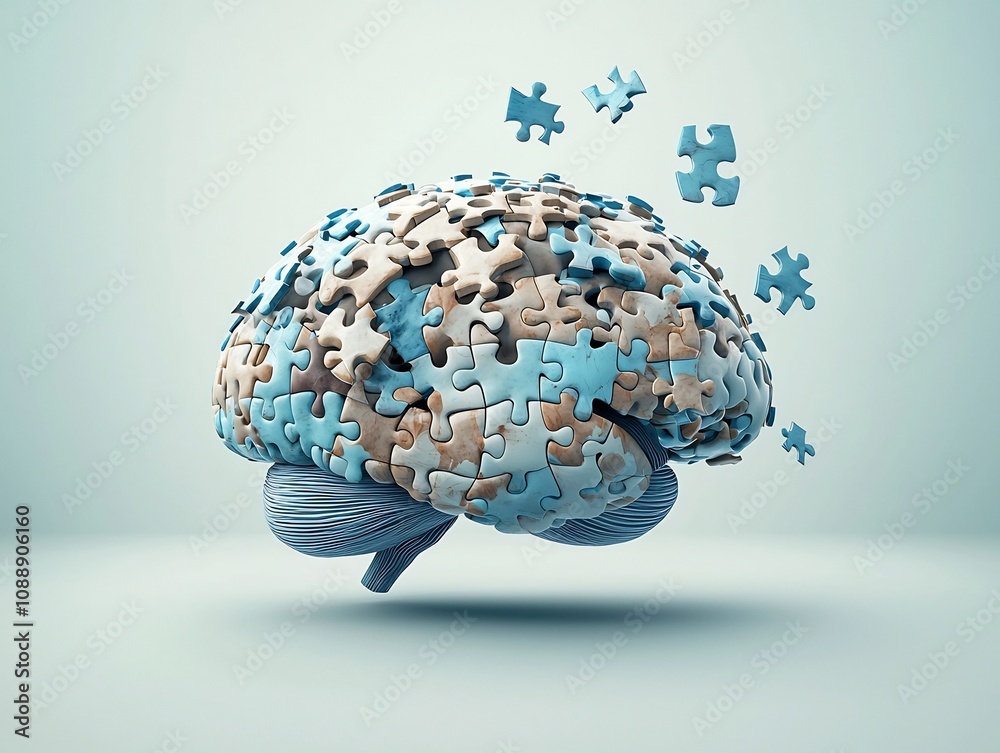 Puzzle Filled Brain Symbolizing the Challenge of Finding Solutions and Overcoming Problems Puzzle Filled Brain Symbolizing the Challenge of Finding Solutions and Overcoming Problems
