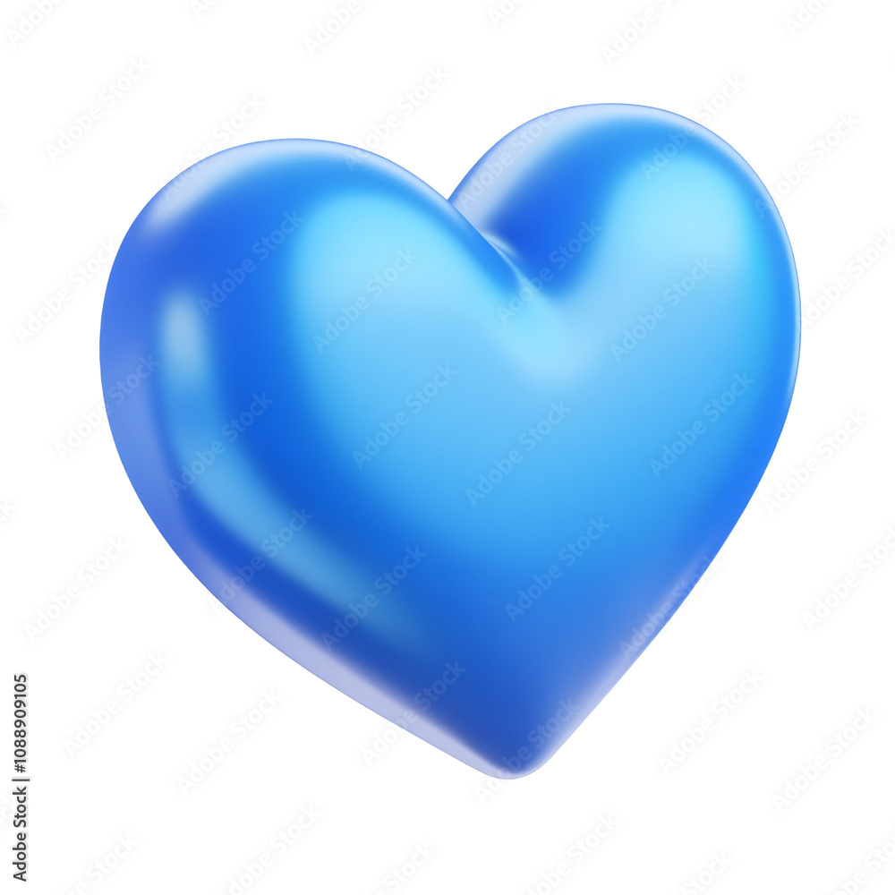 blue heart 3d render icon isolated on transparent background cutout blue heart 3d render icon isolated on transparent background cutout