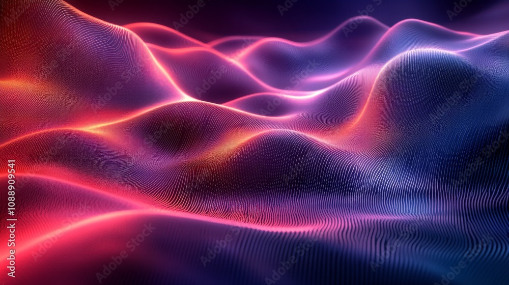 Obraz premium Digital abstract background. Can be used for technological processes, neural networks and AI, digital storages, sound and graphic forms, science, education, etc
