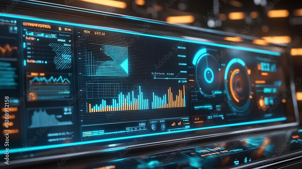 Futuristic Marketing Dashboard Showcasing Holographic Metrics and Soaring Customer Satisfaction Futuristic Marketing Dashboard Showcasing Holographic Metrics and Soaring Customer Satisfaction