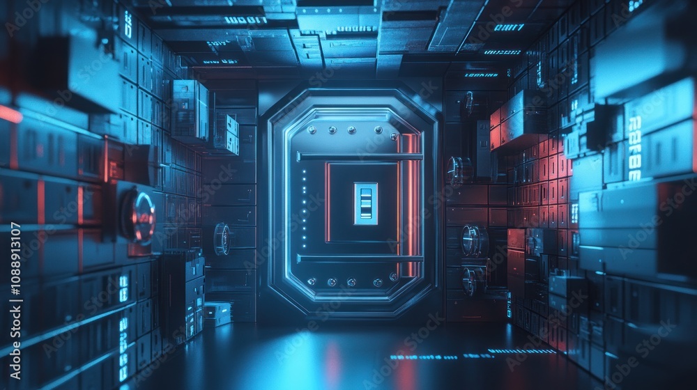 A futuristic, illuminated corridor with a high-tech design and glowing accents. A futuristic, illuminated corridor with a high-tech design and glowing accents.