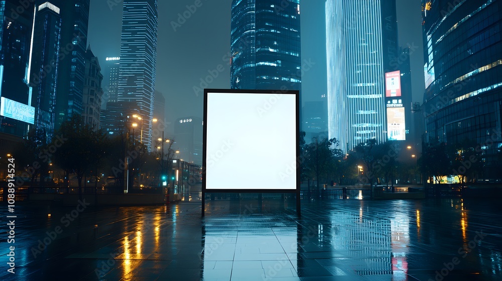 An empty lightbox sign standing in the middle of a bustling downtown area, waiting to display its message amidst the chaos. An empty lightbox sign standing in the middle of a bustling downtown area, waiting to display its message amidst the chaos.