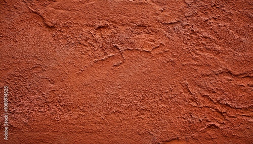 close up detail of rustic textured terracotta coloured stucco wall background