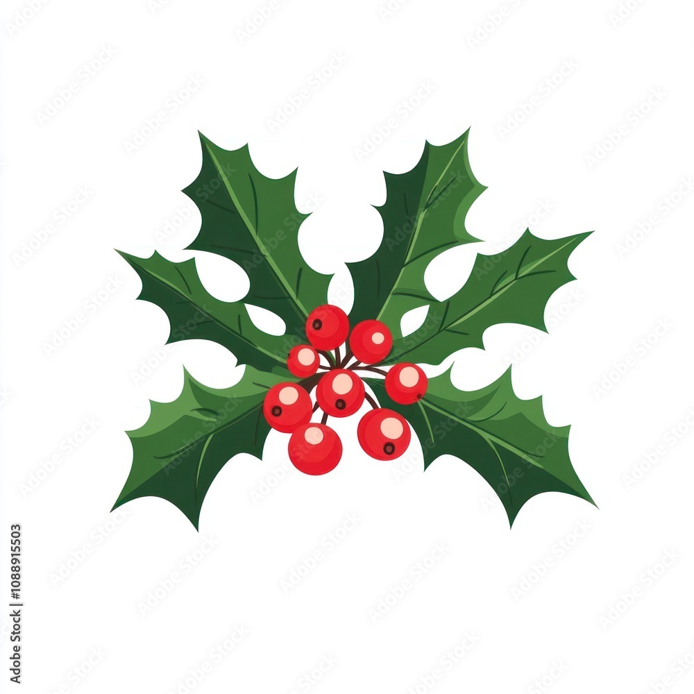 Cute illustration of Holly leaves and berries leaf holly holly leaves. Cute illustration of Holly leaves and berries leaf holly holly leaves.