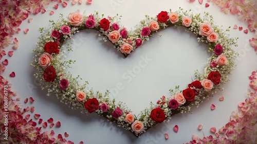 Valentine's Day wallpaper. Hearts, symbol of love, red and pink, flowers.
