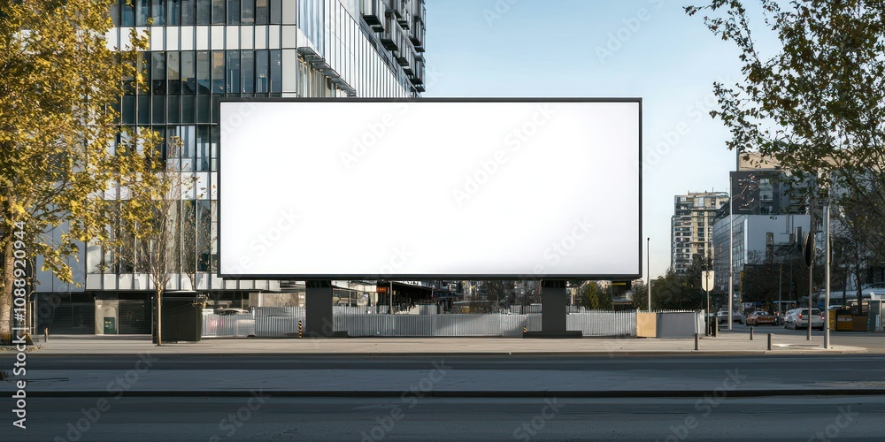 Obraz premium A large billboard mock-up displayed in an urban setting, promoting a new product launch