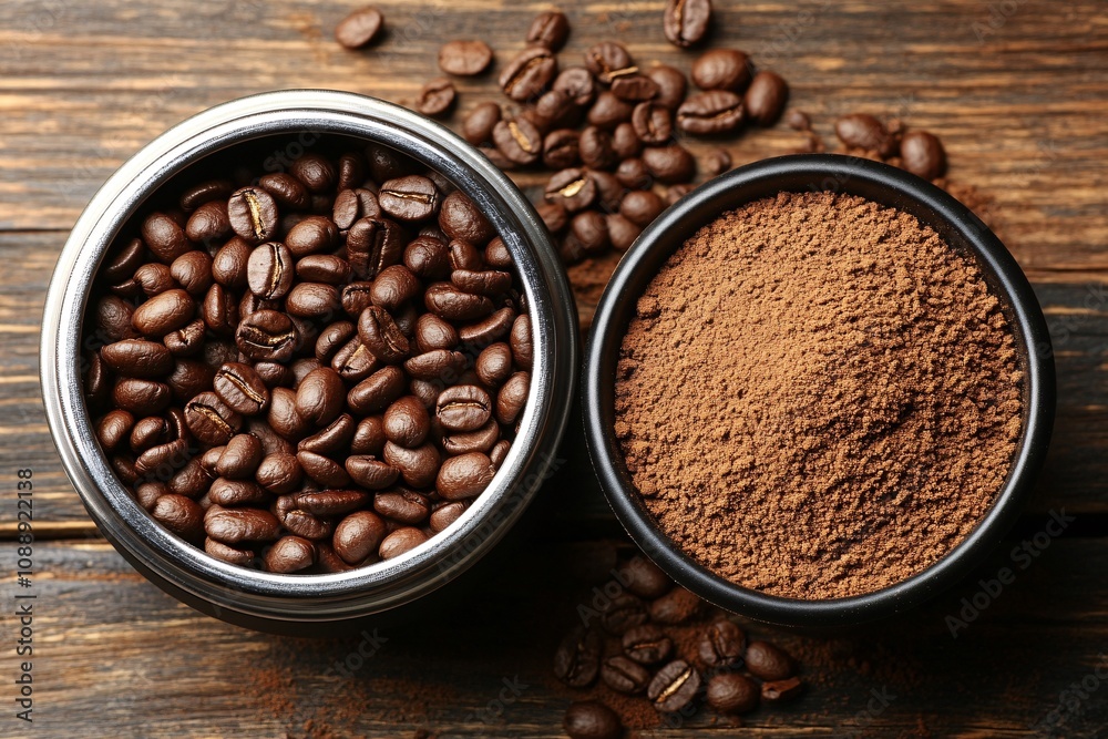 Fototapeta premium Freshly Ground Coffee Beans for Morning Brew