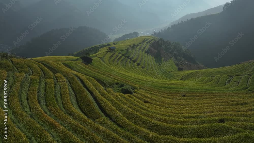 Aerial view of Mu Cang Chai rice filed in Vietnam Aerial view of Mu Cang Chai rice filed in Vietnam
