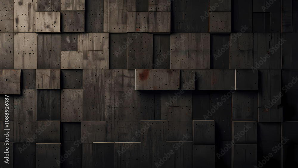 brutalism-themed abstract background with bold, blocky shapes, a concrete-like texture, and contrasting dark and earthy tones brutalism-themed abstract background with bold, blocky shapes, a concrete-like texture, and contrasting dark and earthy tones