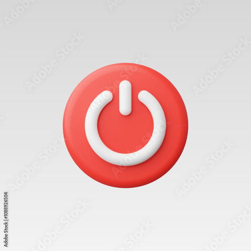 3d Realistic Power button Icon vector illustration