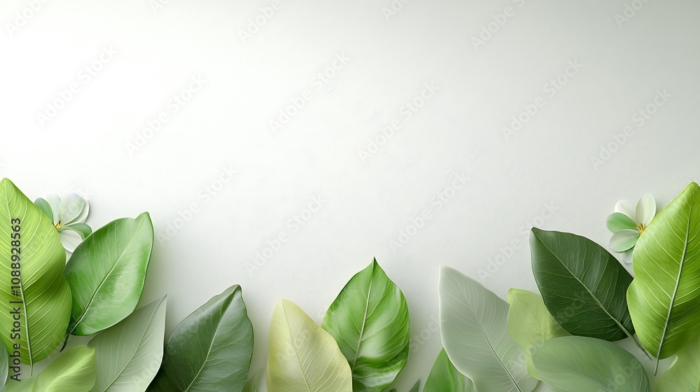 Fototapeta premium Nature-inspired greenery home decor leaf arrangement indoor setting close-up view tranquility