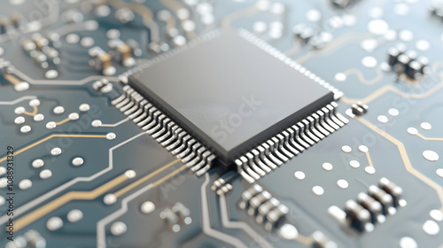 powerful computer processor microchip with the word representing artificial intelligence, ai technology with a white accent, minimalism, png