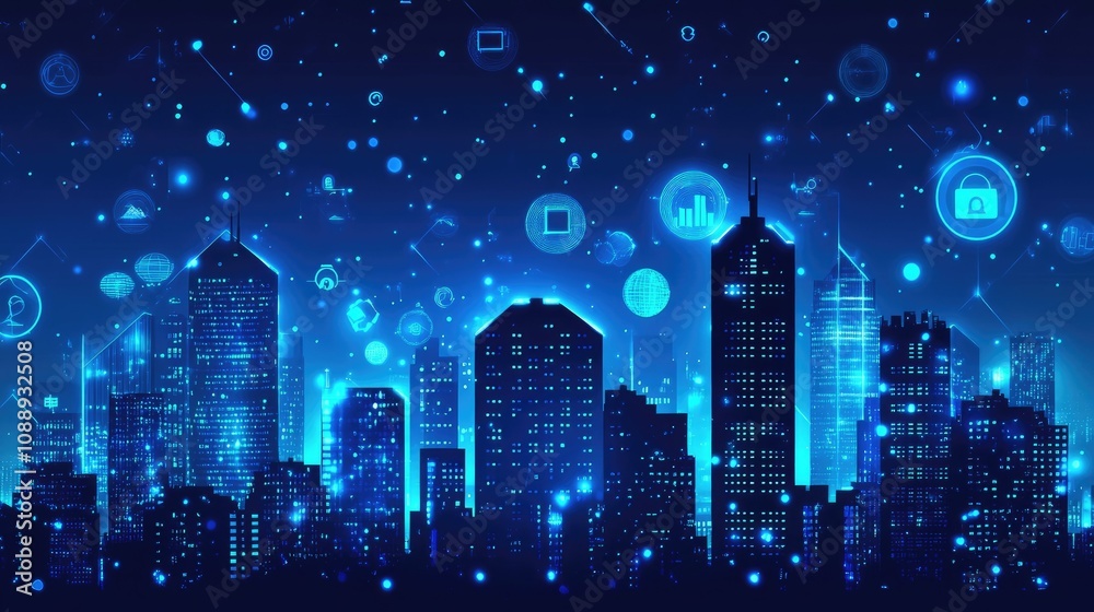 A glowing city skyline at night with digital icons representing business growth and SME concepts, highlighting the future of urban entrepreneurship. A glowing city skyline at night with digital icons representing business growth and SME concepts, highlighting the future of urban entrepreneurship.