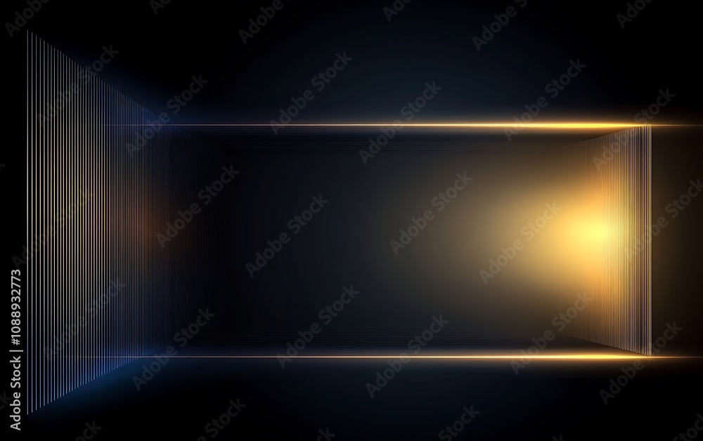 Abstract glowing lines forming a rectangular frame on dark background. Abstract glowing lines forming a rectangular frame on dark background.