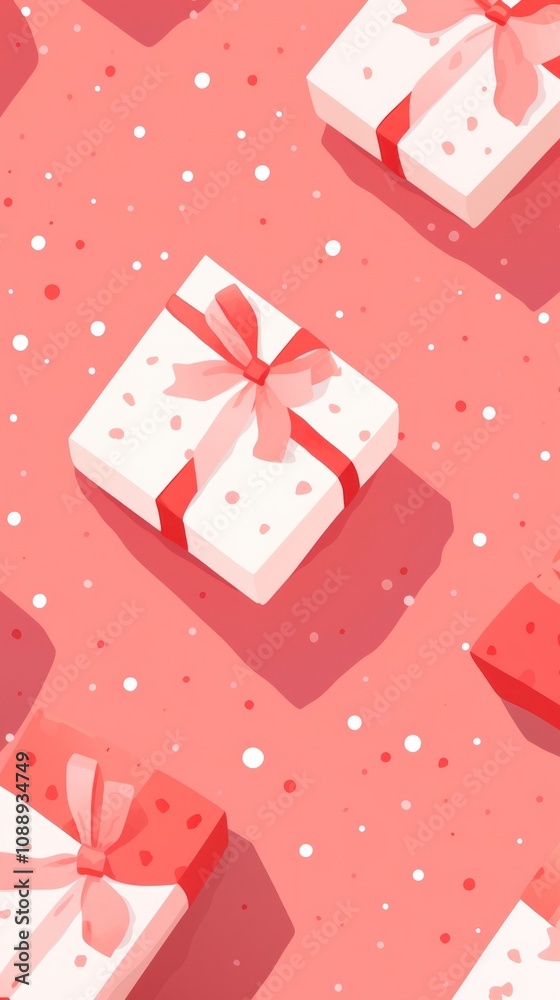 Fototapeta premium Christmas gift box pattern backgrounds celebration anniversary.