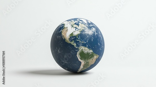 A 3D rendering of the Earth.