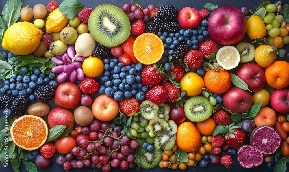A vibrant assortment of fresh fruits, vegetables, seeds, and superfoods , healthy, nutrition, ingredients A vibrant assortment of fresh fruits, vegetables, seeds, and superfoods , healthy, nutrition, ingredients