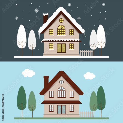 Houses Or Residence And Comfortable Environment With Trees