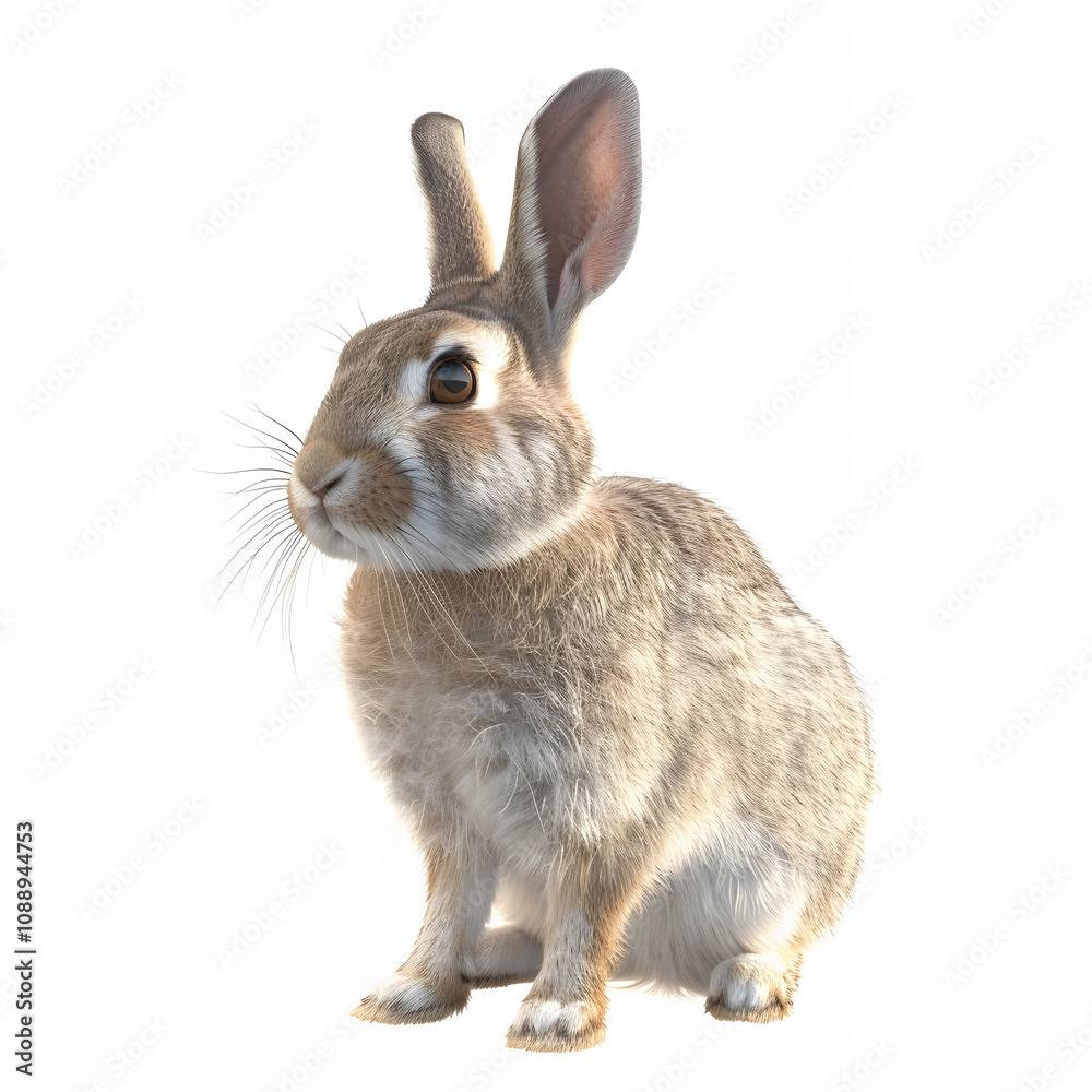 Obraz premium rabbit with a white accent, flat design, png