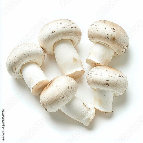 Champignons détourés fond blanc photo