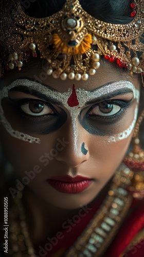 Wallpaper Mural A Bangladeshi dancer shows intricate face paint and jewelry, getting ready for her performance Torontodigital.ca