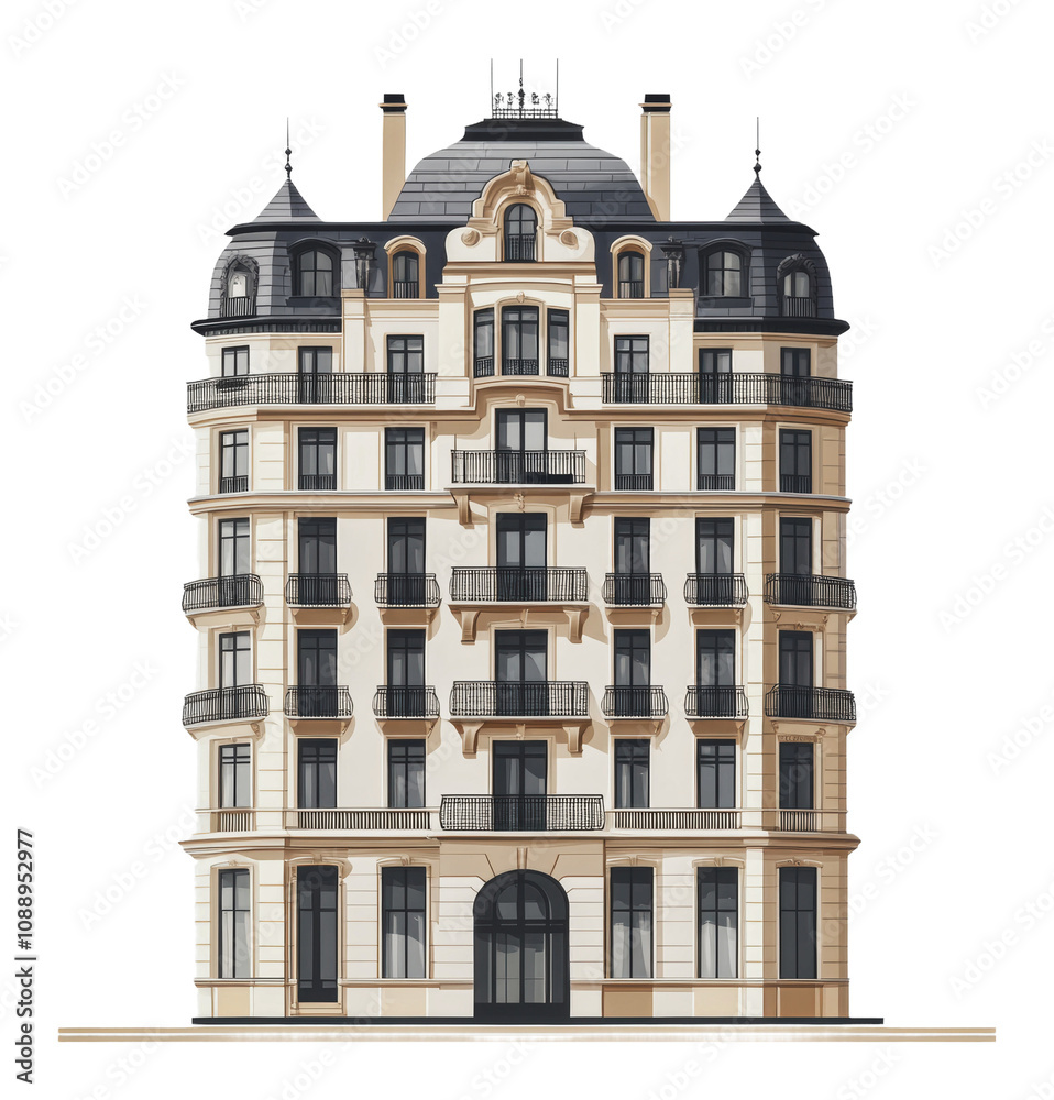 Fototapeta premium PNG European building in urban design