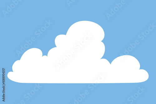 Cloud icon. Abstract white cloudscape icon symbol. Shapes in flat style. Vector cloudy design element