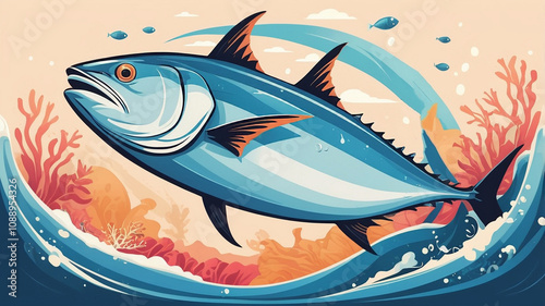 Wallpaper Mural Tuna fish in the ocean Torontodigital.ca